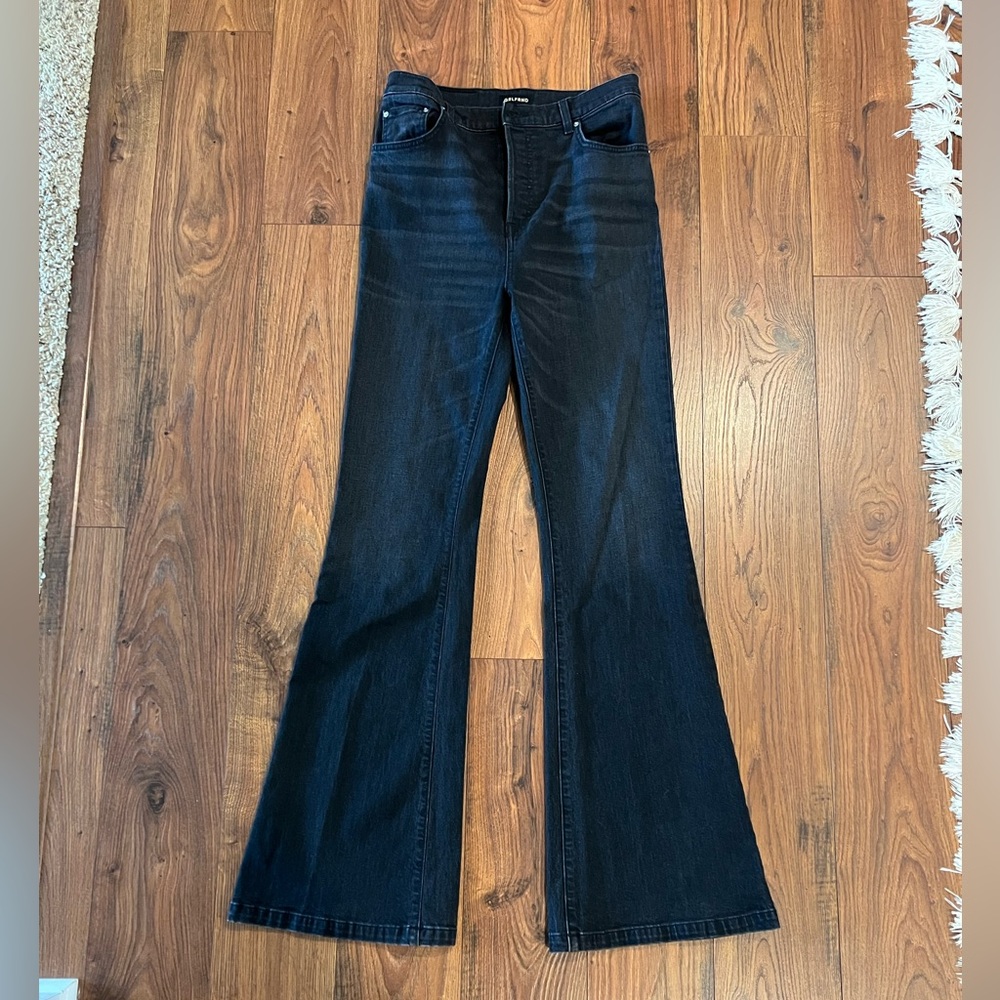 Grlfrnd Size 28 Black Flare Jeans